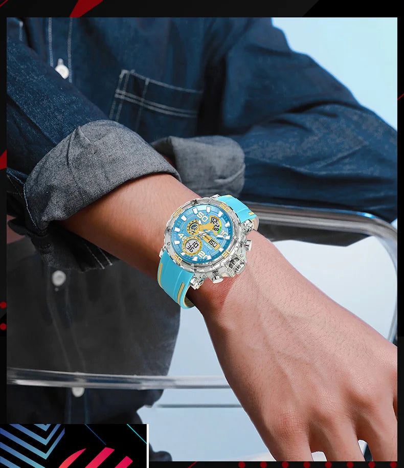 Montre homme militaire SMAEL — Numérique, étanche 50 m, chrono & anti-choc