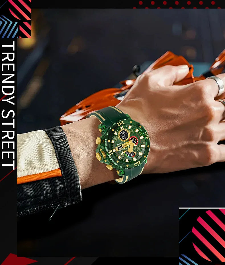 Montre homme militaire SMAEL — Numérique, étanche 50 m, chrono & anti-choc
