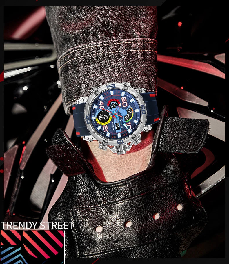 Montre homme militaire SMAEL — Numérique, étanche 50 m, chrono & anti-choc